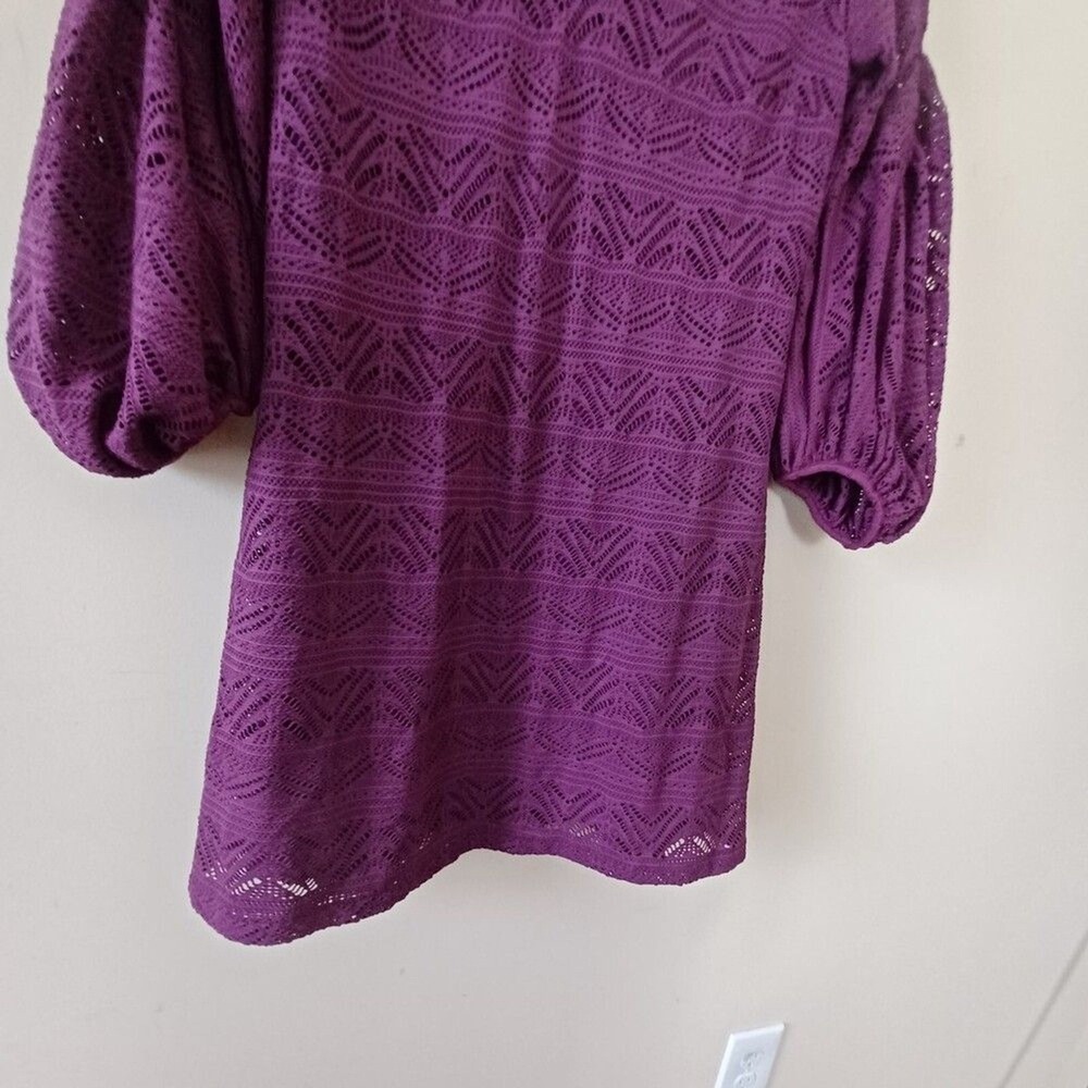 NWOT Anthropologie Maeve XS Dress Shift Balloon Sleeve Mini Vneck Crochet‎ - Picture 6 of 7